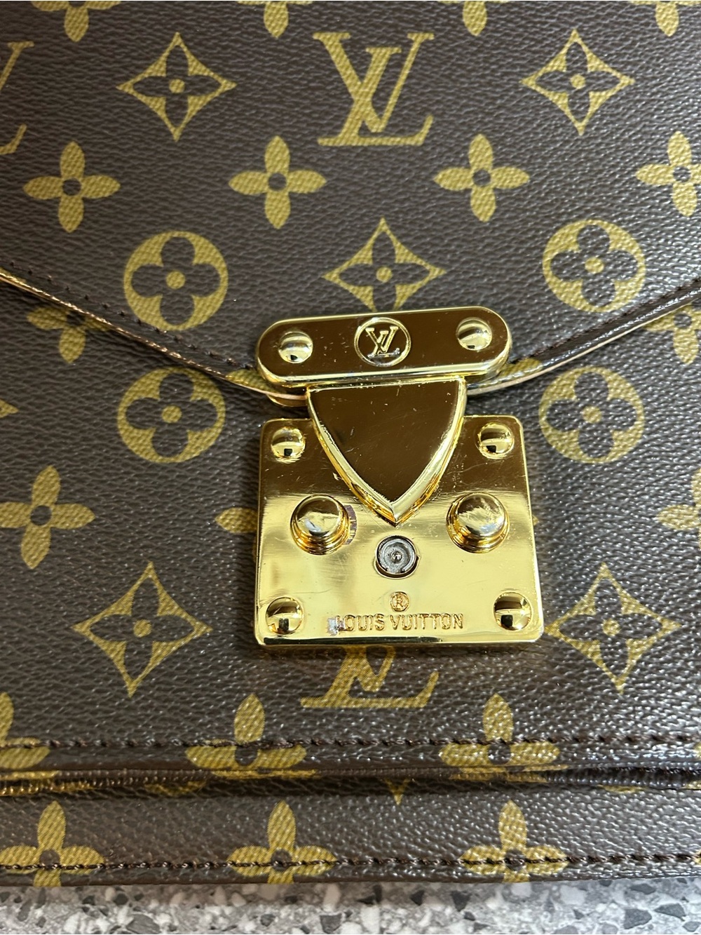 Louis Vuitton Monogram Canvas Satchel in Brown and Gold - Picture 4 of 15